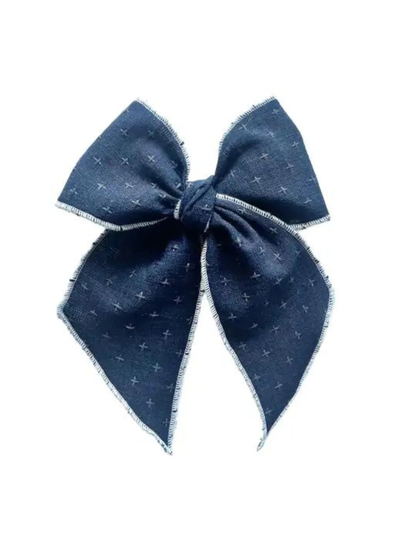 Elle Navy Cross Stitch Bow | My Sister's Closet Boutique
