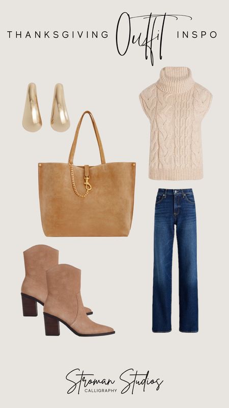 Thanksgiving outfit inspo. This suede tote bag is to die for! #thanksgivingoutfit #familyphotos #falloutfitinspo #falltotebag #tantotebag #fallboots #turtlenecksweater #bootcut 

#LTKfamily #LTKSeasonal #LTKHoliday