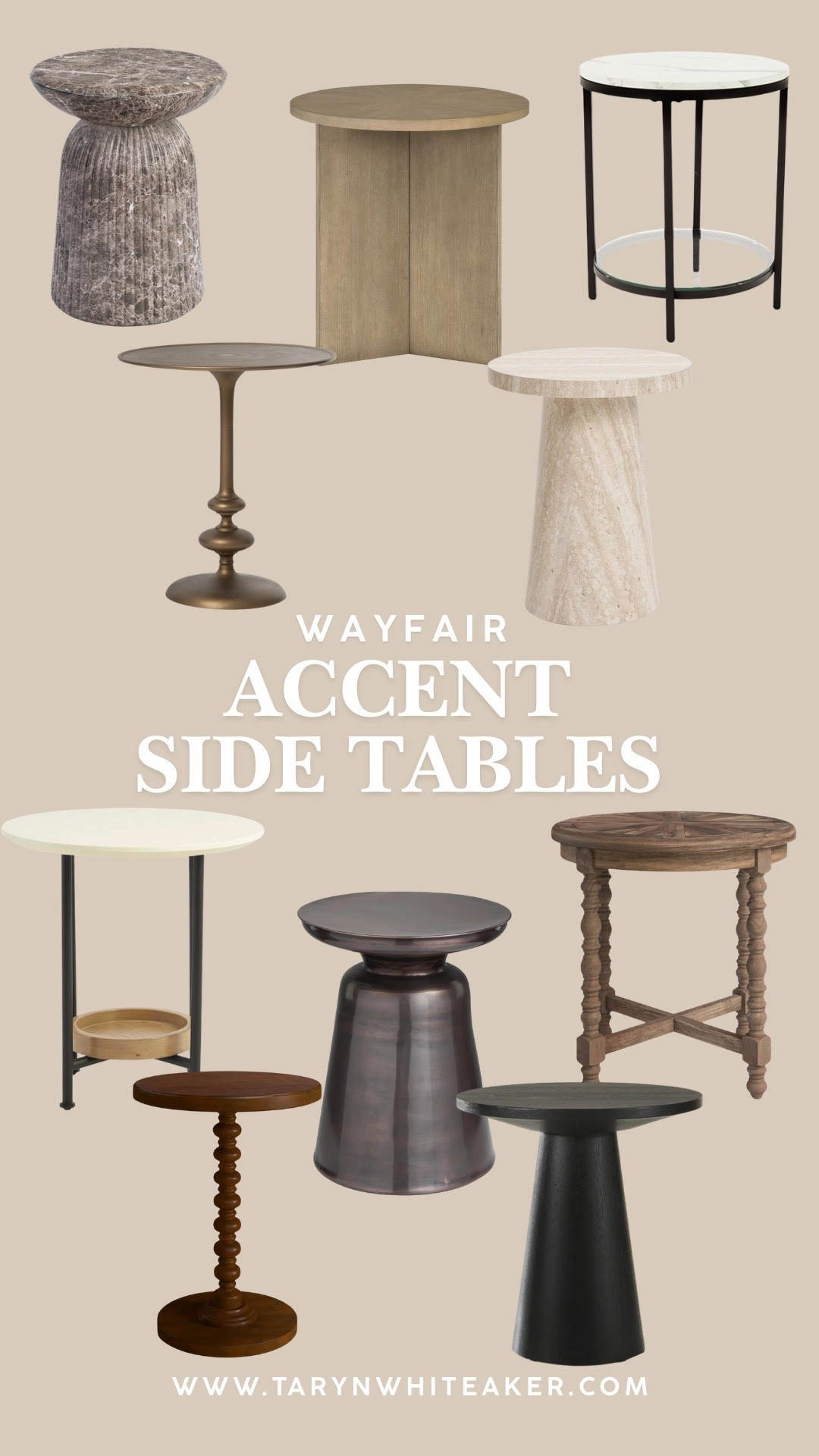 Wayfair accent side tables that add warmth, texture, and function to any space. These styles work beautifully next to a sofa, between chairs, or as a bedside table in a neutral, transitional home.

accent side tables, Wayfair furniture, living room side tables, end tables, neutral home decor, transitional furniture, modern farmhouse decor, bedside tables, small space furniture, home decor ideas

#LTKSeasonal #LTKdayinmylife #LTKHome