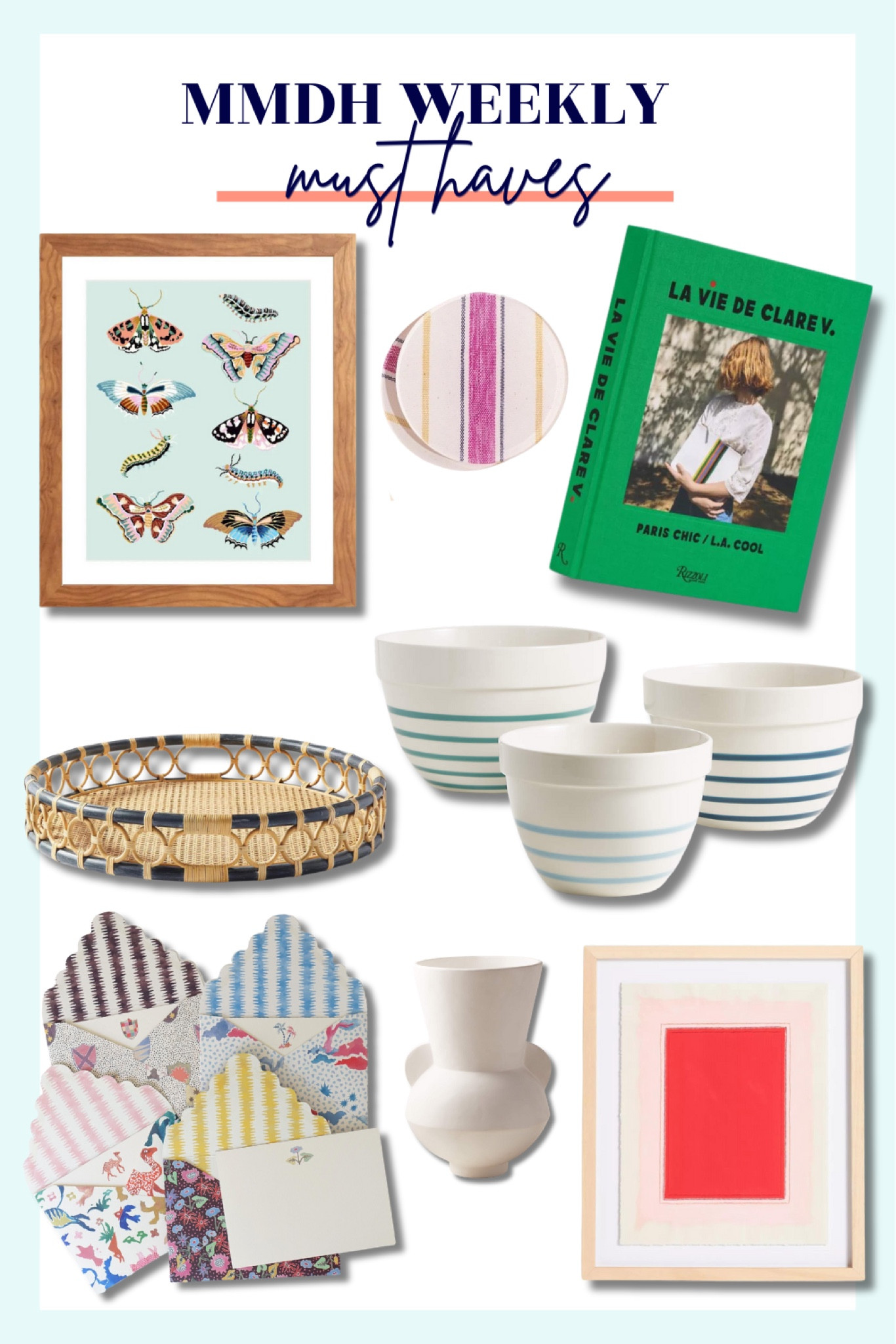 This week, we're channeling spring vibes with our must-haves. I'm absolutely loving the colorful home decor, preppy accents, and maximalist vibes. These trendy essentials like chic coffee table trays, wall art, stylish coasters, coffee table books, and stationary will lift you and your home out of the winter blues. Follow us on Instagram @mmdh.studio!

#LTKSeasonal #LTKhome #LTKstyletip