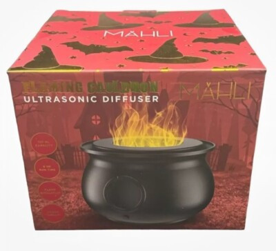 Halloween Mahli Flaming Cauldron Aroma Diffuser Black Yellow New  | eBay | eBay US