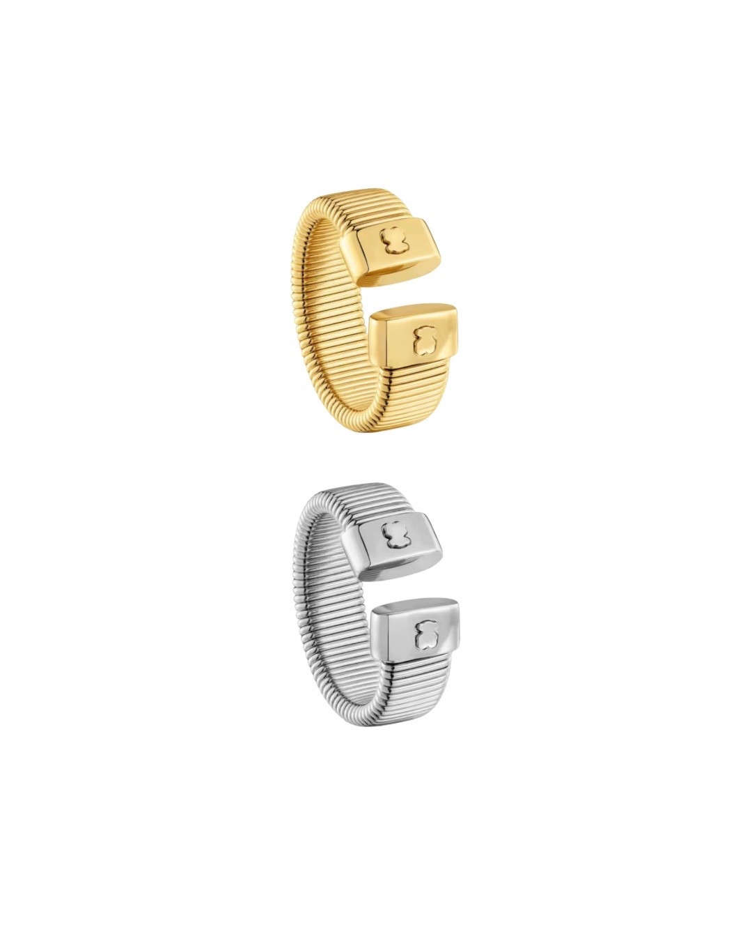 GOLD-COLORED STEEL OPEN RING 🧸