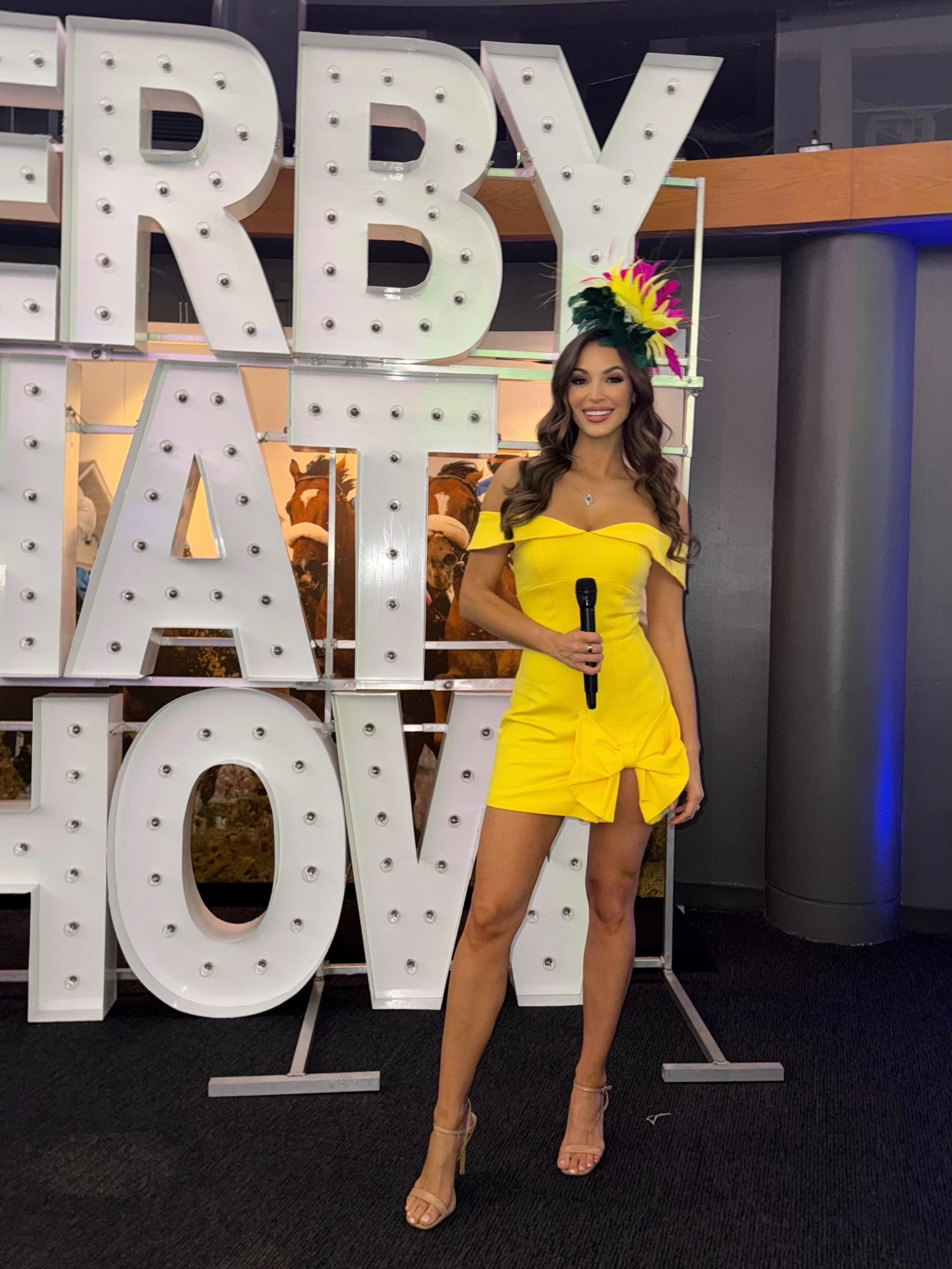 Yellow dress with bow with nude heels - perfect for a derby dress 🐎#kyderbydress #kyderby #keeneland