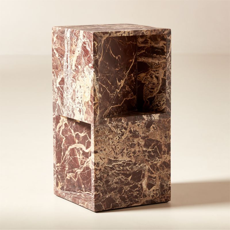Periscope Red Marble Side Table | CB2 | CB2