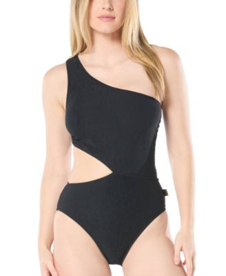 Women's One-Shoulder Side-Cutout Swimsuit | Macy's