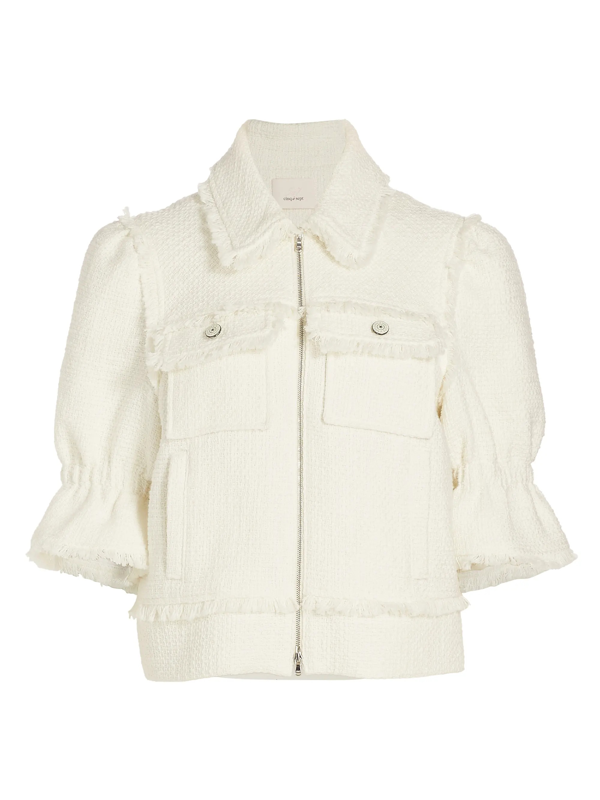 Holly Short-Sleeve Boucle Jacket | Saks Fifth Avenue