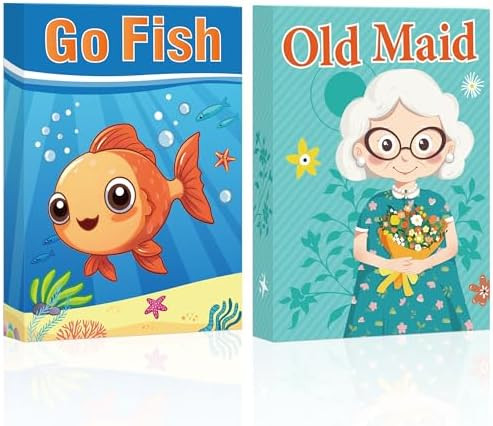 Card Games,Go Fish,Old Maid Card Game for Kids Toddler,2 Decks of Classic Fun Card Game for Game ... | Amazon (US)