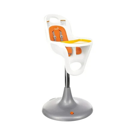 Boon Flair Pedestal Feeding High Chair, Baby High Chair With 5-Point Harness, White/Orange | Walmart (US)