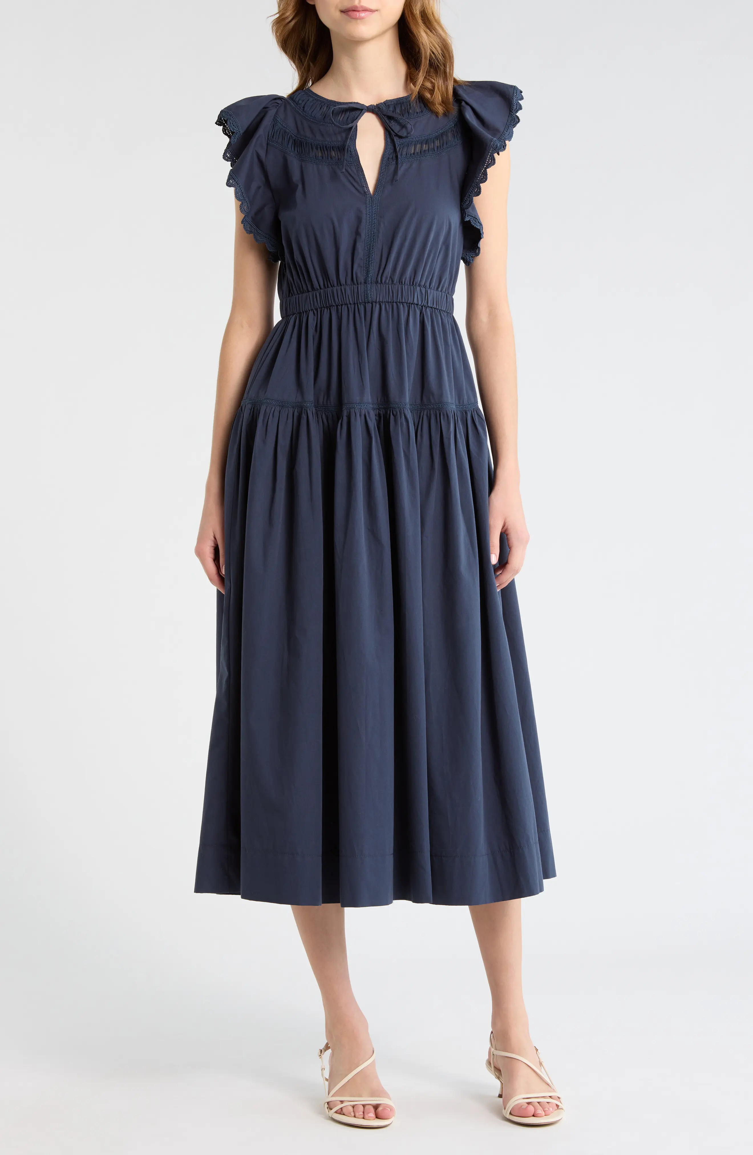 Flutter Sleeve Midi Dress (Women) | Nordstrom | Nordstrom