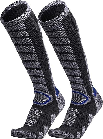 WEIERYA Ski Socks 2 Pairs Pack for Skiing, Snowboarding, Outdoor Sports Performance Socks | Amazon (US)