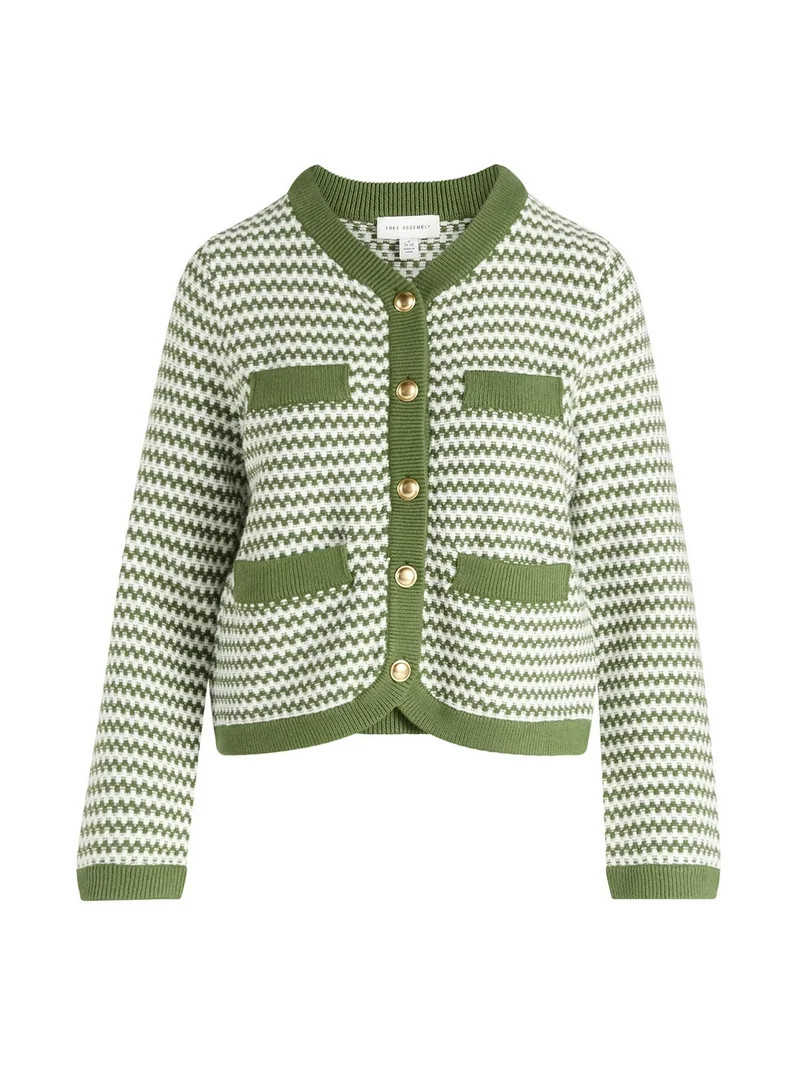 Free Assembly Women's and Women's Plus Textured Cardigan Sweater with Welt Pockets, Lightweight, ... | Walmart (US)