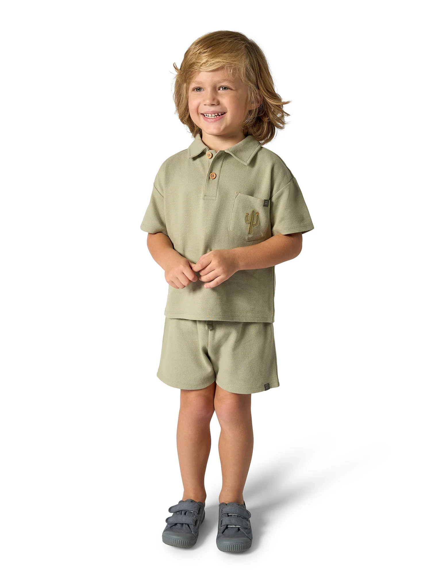 Modern Moments by Gerber Toddler Boy Polo Shirt and Short Outfitt Set, 2-Piece, 12M- 5T | Walmart (US)