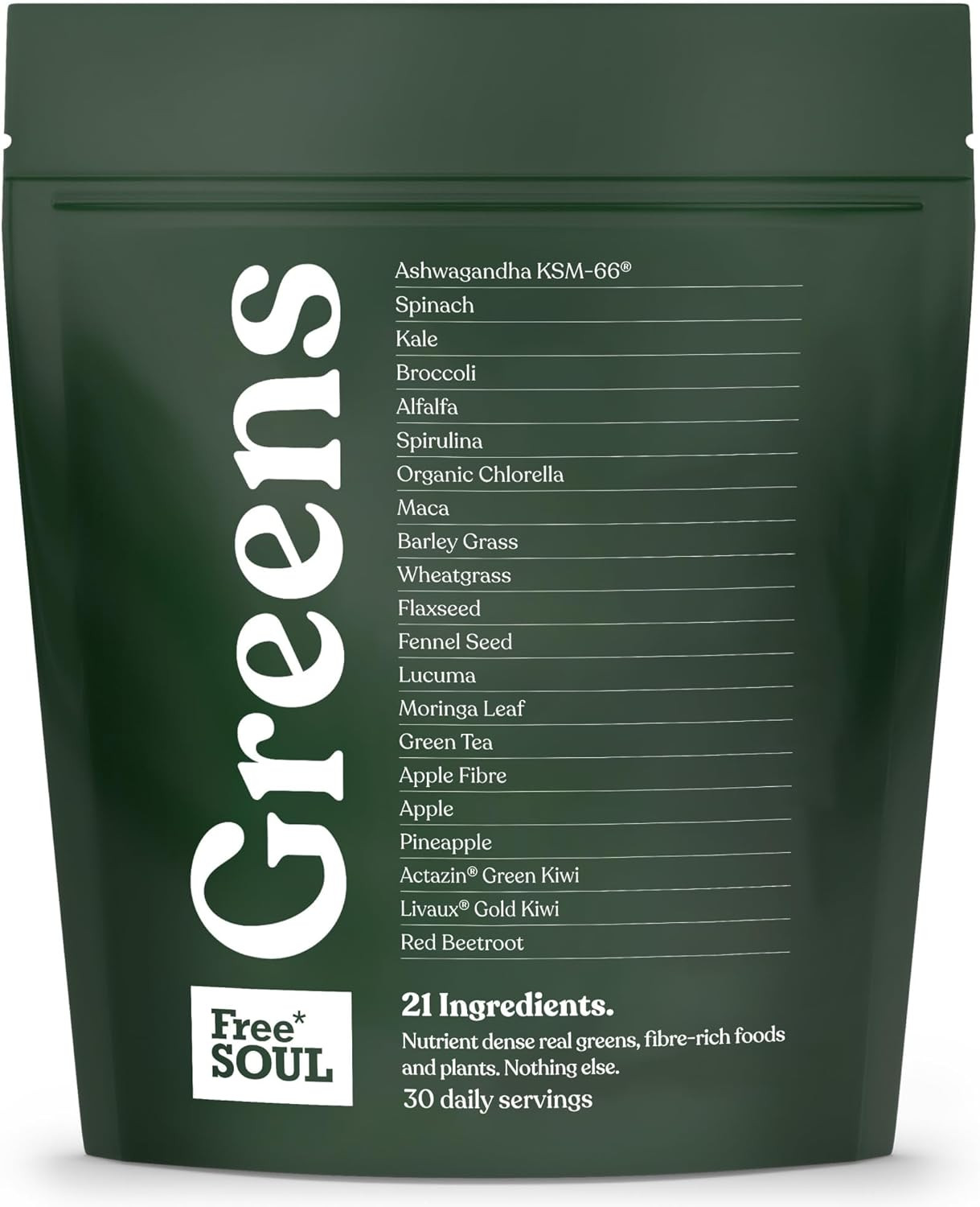 Free Soul Greens | 21 Advanced Greens, Superfoods, and Adaptogens Including KSM-66 Ashwagandha, V... | Amazon (UK)