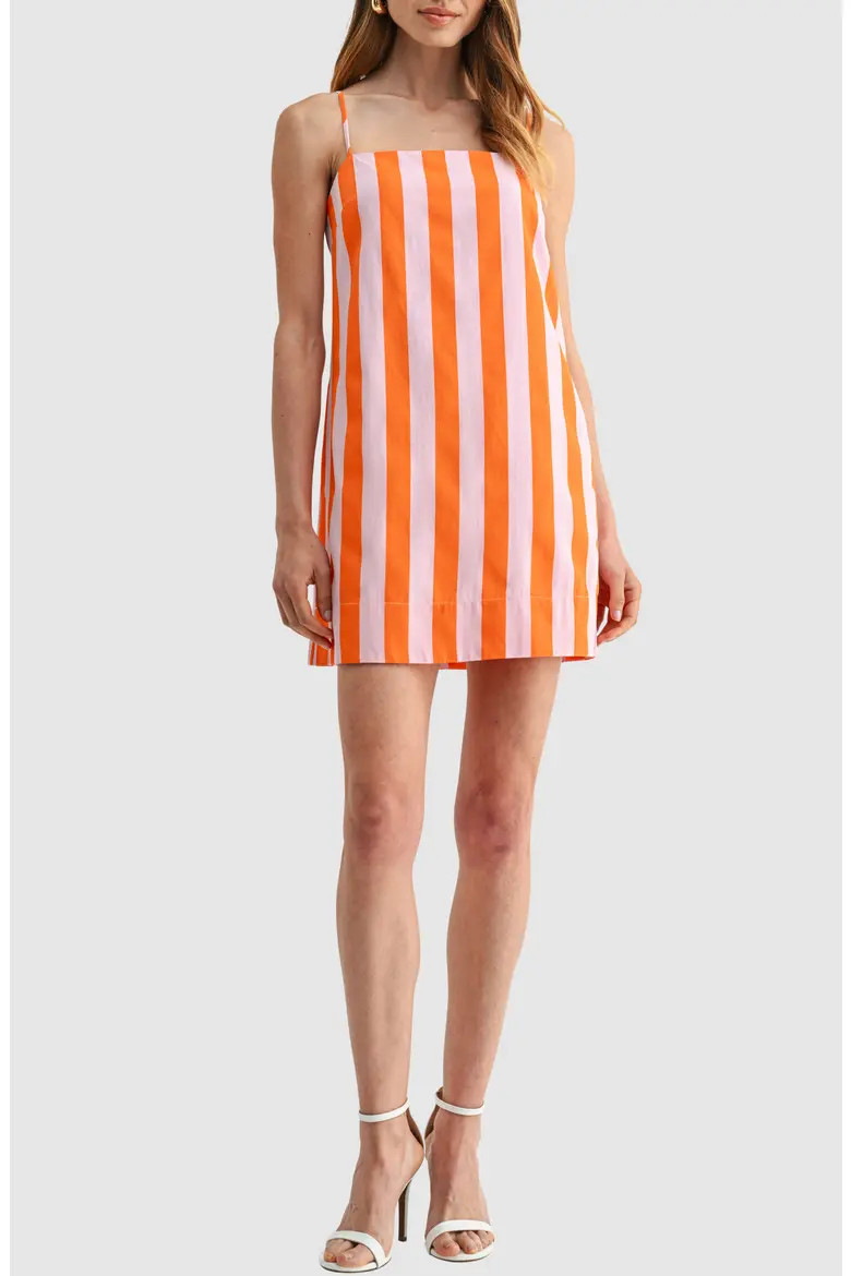 Striped Spaghetti Strap Shift Minidress (Women) | Nordstrom | Nordstrom