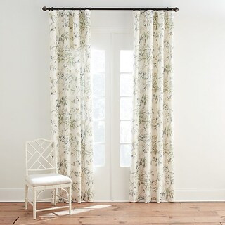 Momoko Floral Drapery Panel with Garden Motif & Cotton Lining for Privacy | Ballard Designs, Inc.