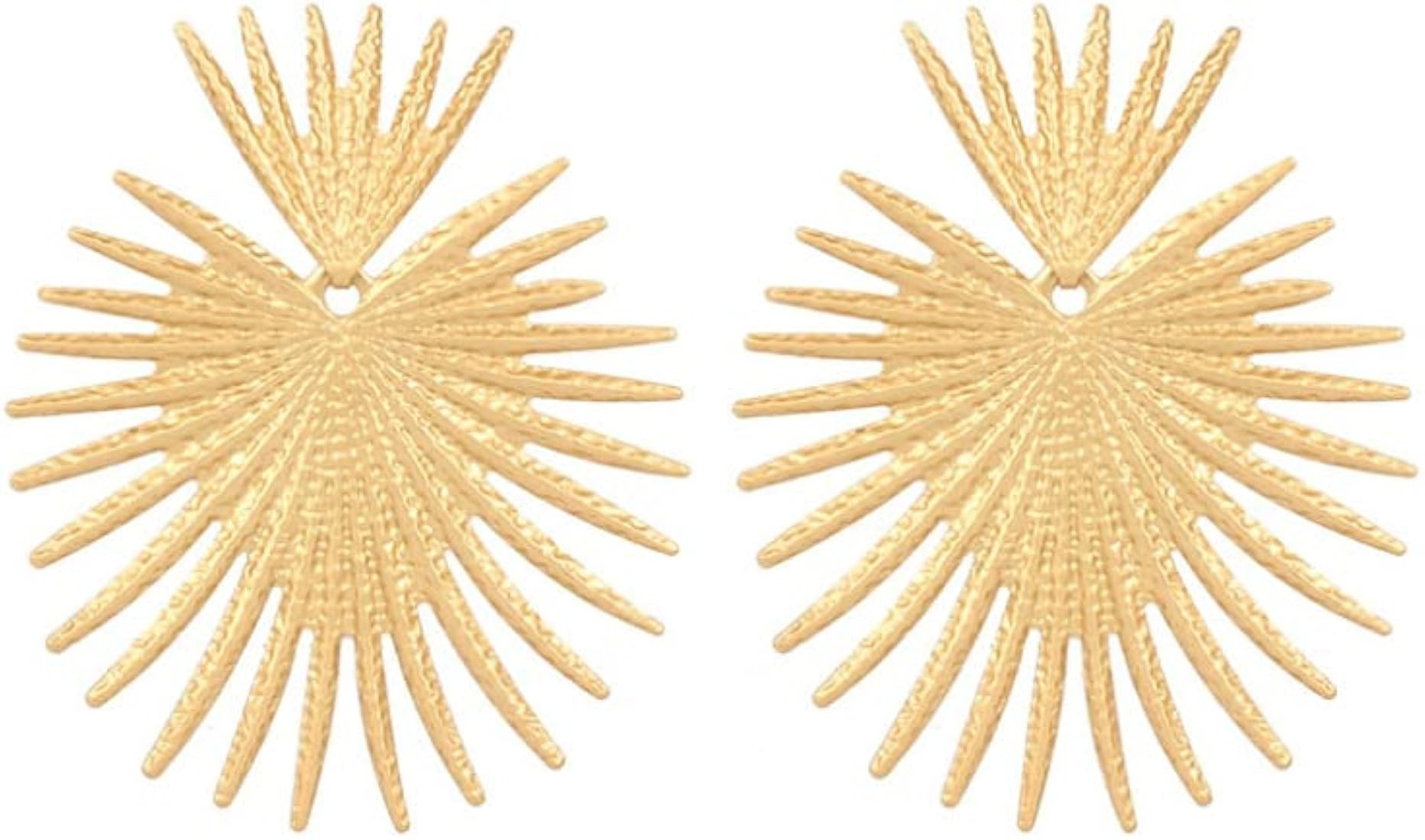 Gold star earrings, celestial earrings, metal star earrings, geometric earrings, statement earrin... | Amazon (US)
