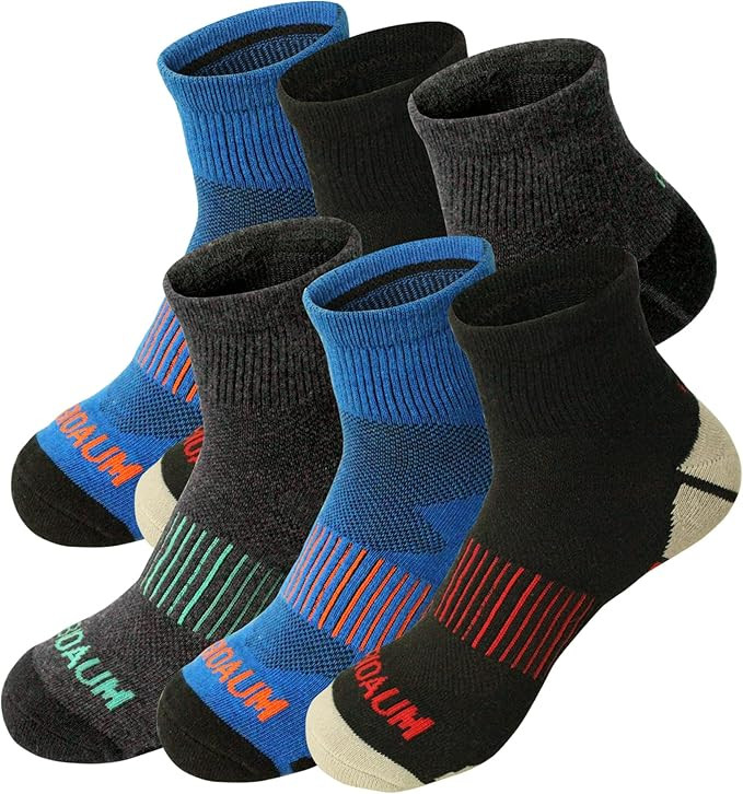 BIOAUM Men's Athletic Socks Size 10-13 - 6 Pairs Cotton Quarter Socks for Running, Workout, Work | Amazon (US)