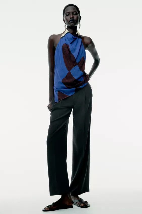PRINTED HALTER TOP ZW COLLECTION | Zara AU