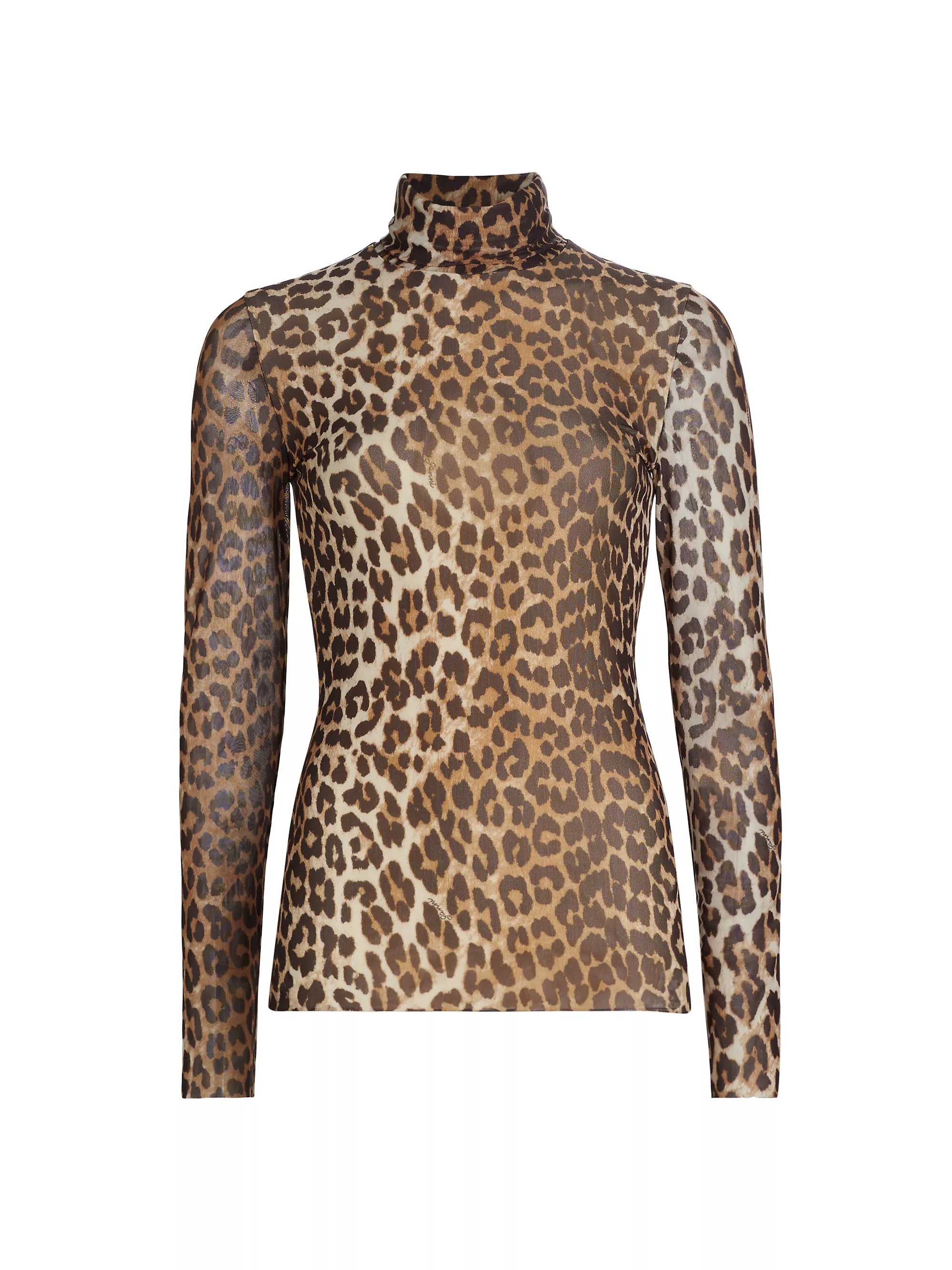 Leopard Printed Mesh Top | Saks Fifth Avenue