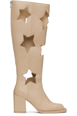 SSENSE Exclusive Beige Star Cut Boots | SSENSE
