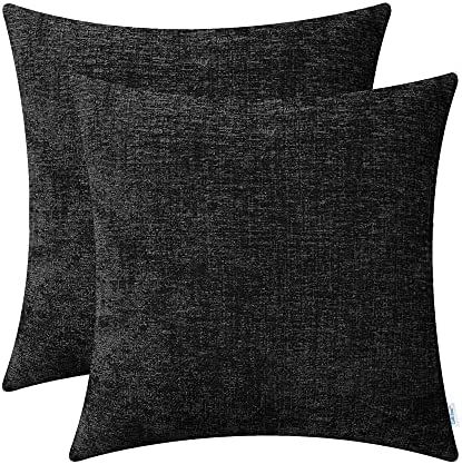 CaliTime Pack of 2 Cozy Throw Pillow Covers Cases for Couch Sofa Home Decoration Solid Dyed Soft ... | Amazon (US)
