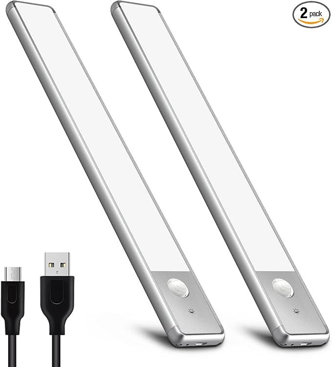 EZVALO Under Cabinet Lighting,52-LED Motion Sensor Cabinet Light Indoor,USB Rechargeable Wireless... | Amazon (US)