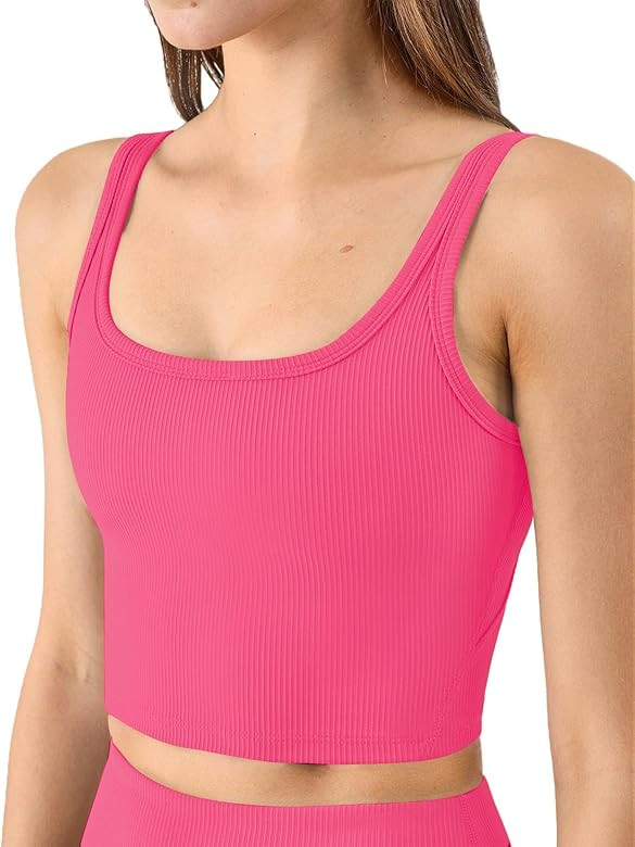 Chilylori Women's Seamless Sports Bra Workout Crop Top Tank Tops for Women Long Lined Sports Bra ... | Amazon (US)