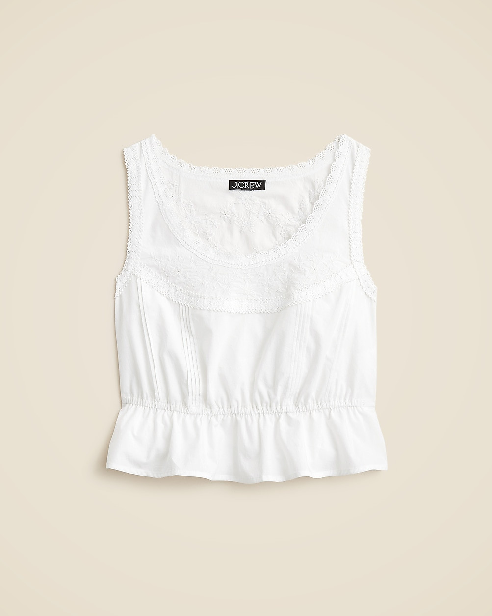 Flutter-hem tank in cotton poplin | J. Crew US