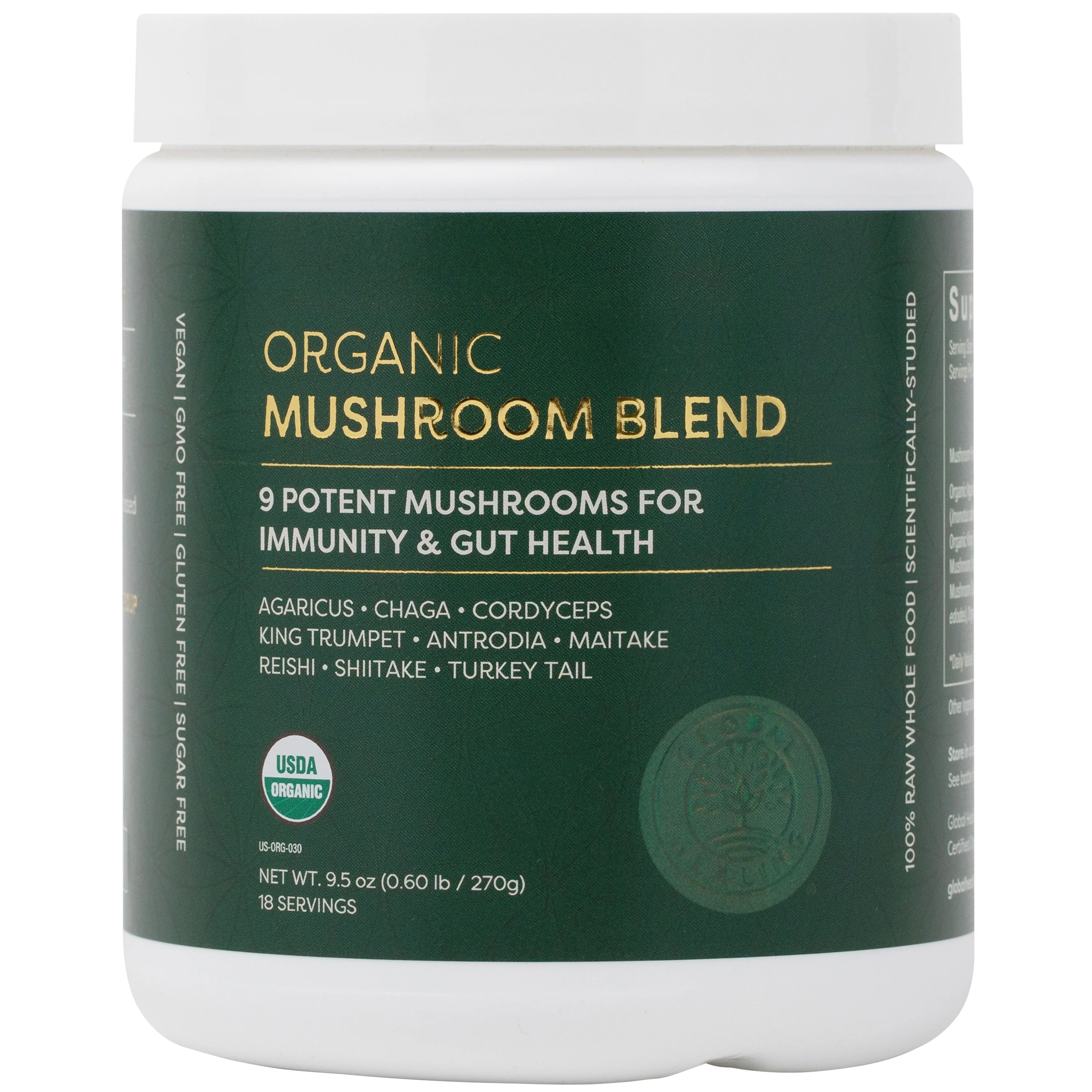 Organic Mushroom Blend Powder Supplement - Global Healing | Global Healing Center