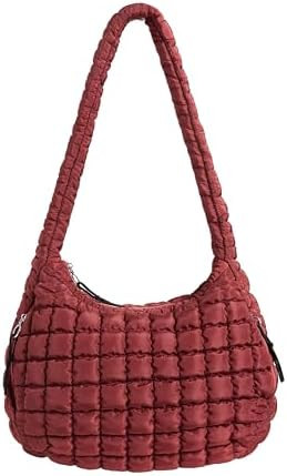 ASWACA Puffer Quilted Shoulder Bag for Women Padding Shoulder Bag Puffy Hobo Bag Trendy Tote Bag ... | Amazon (US)