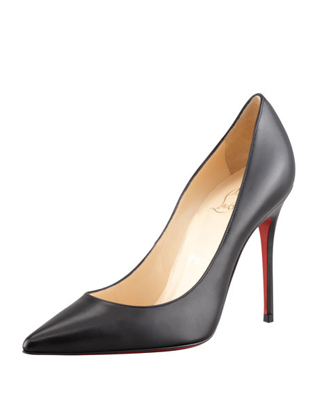 Decollette Red Sole Pump, Black | Neiman Marcus