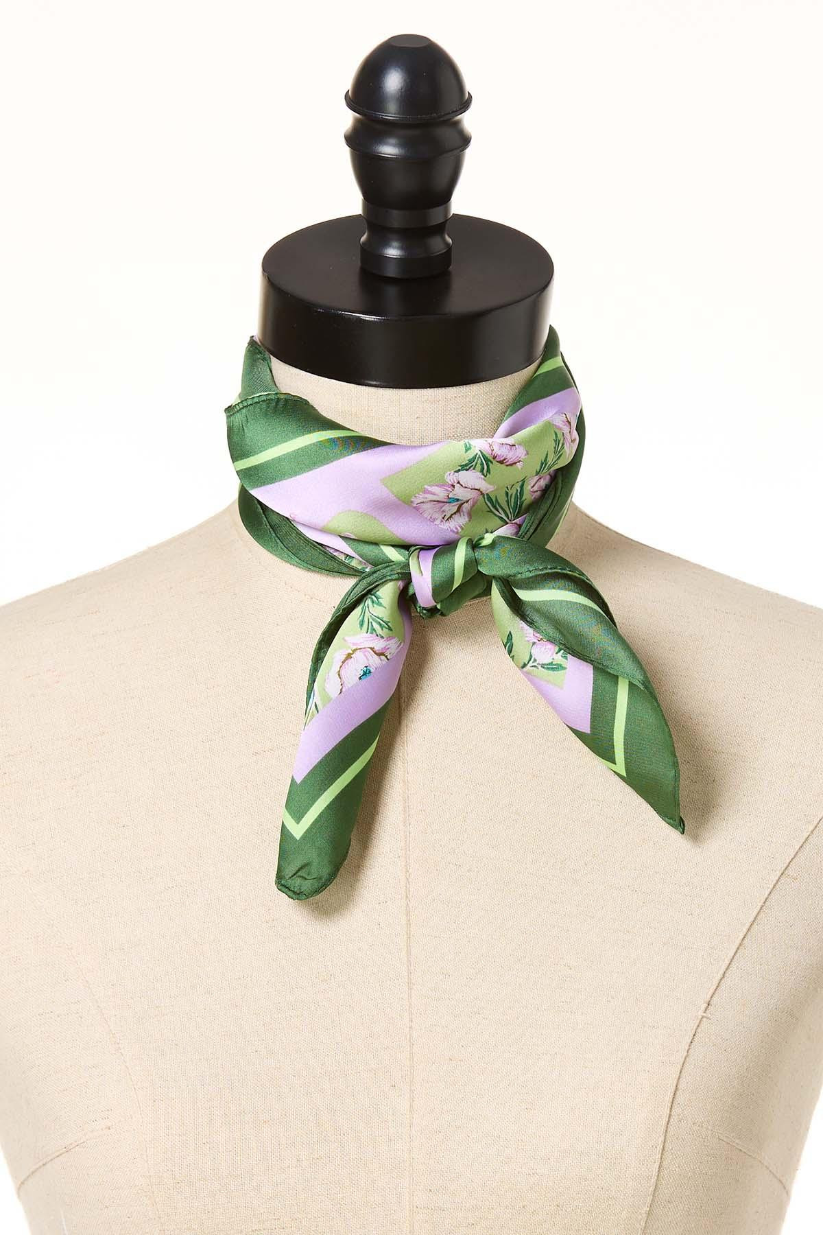 Floral Geo Satin Square Scarf | Cato Fashions