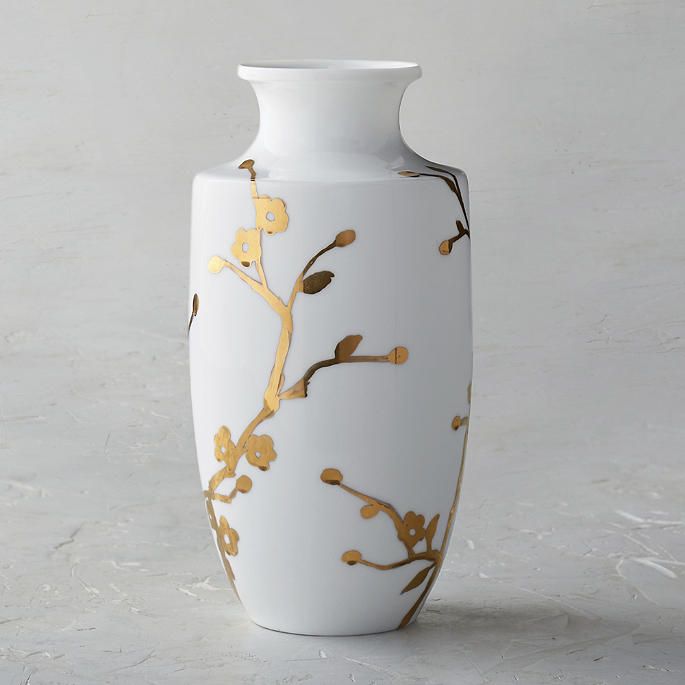 Gilded Blossoms Small Shaped Vase | Frontgate | Frontgate