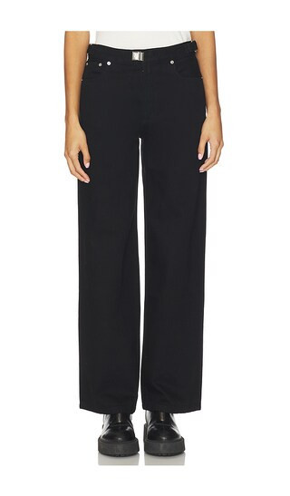 Still Here Buckle Wide Leg Jeans in Black. - size 25 | Revolve Clothing (Global)