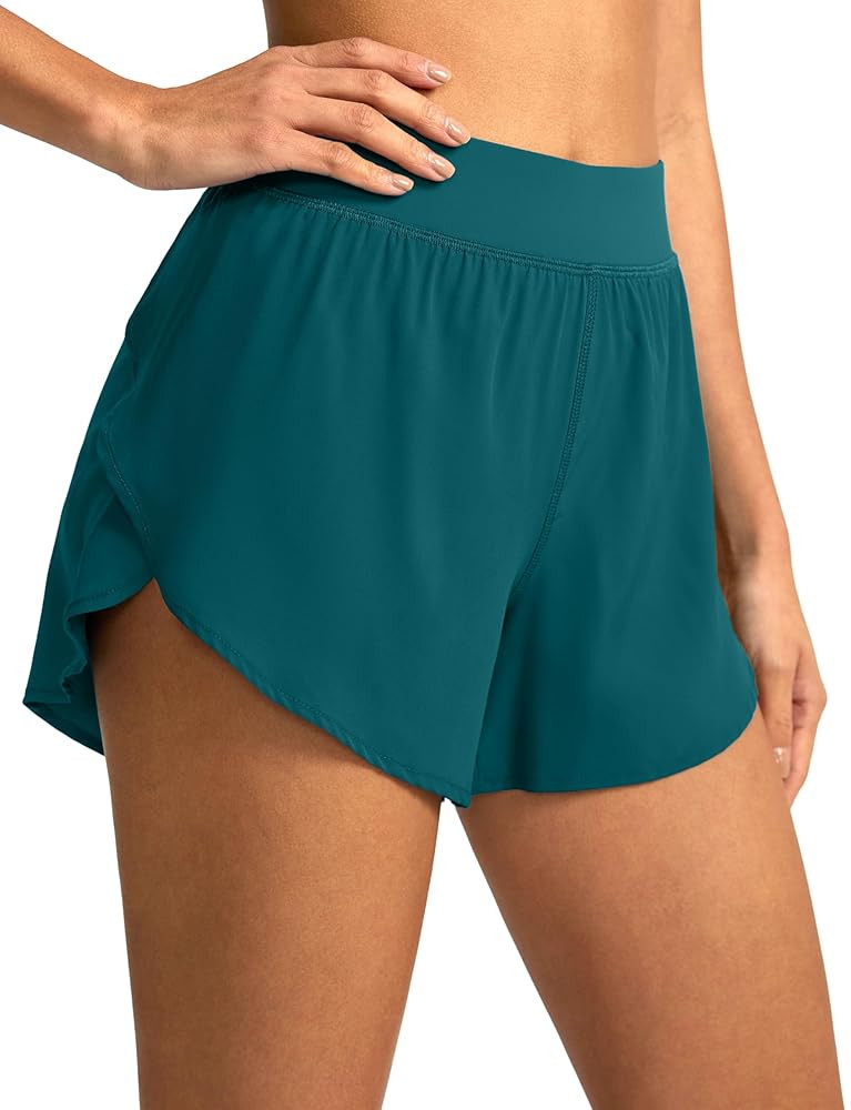 Soothfeel High Waisted Athletic Running Shorts for Women Dolphin Shorts High Split Quick Dry Gym ... | Amazon (US)