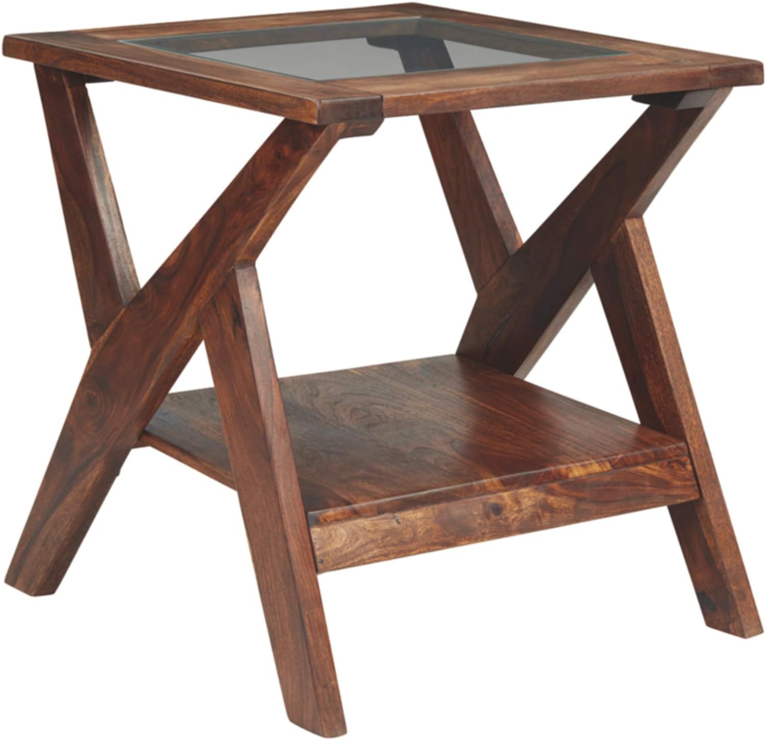 Signature Design by Ashley Charzine Rectangular Urban Wood End Table, Warm Brown | Amazon (US)