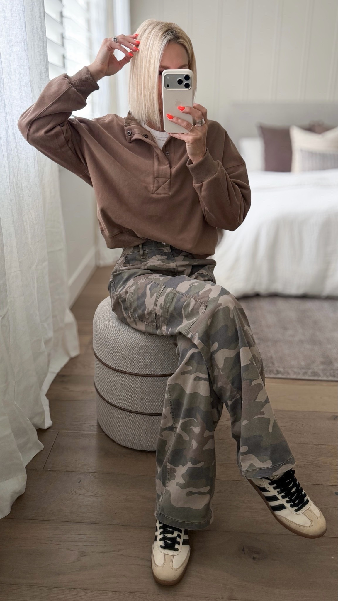 Amazon funnel/snap pullover + $17 camp pants + go-to neutral sneakers. Easy casual fall outfit. Everything fits tts

#LTKmomlife #LTKfitnessgoals #LTKOver40