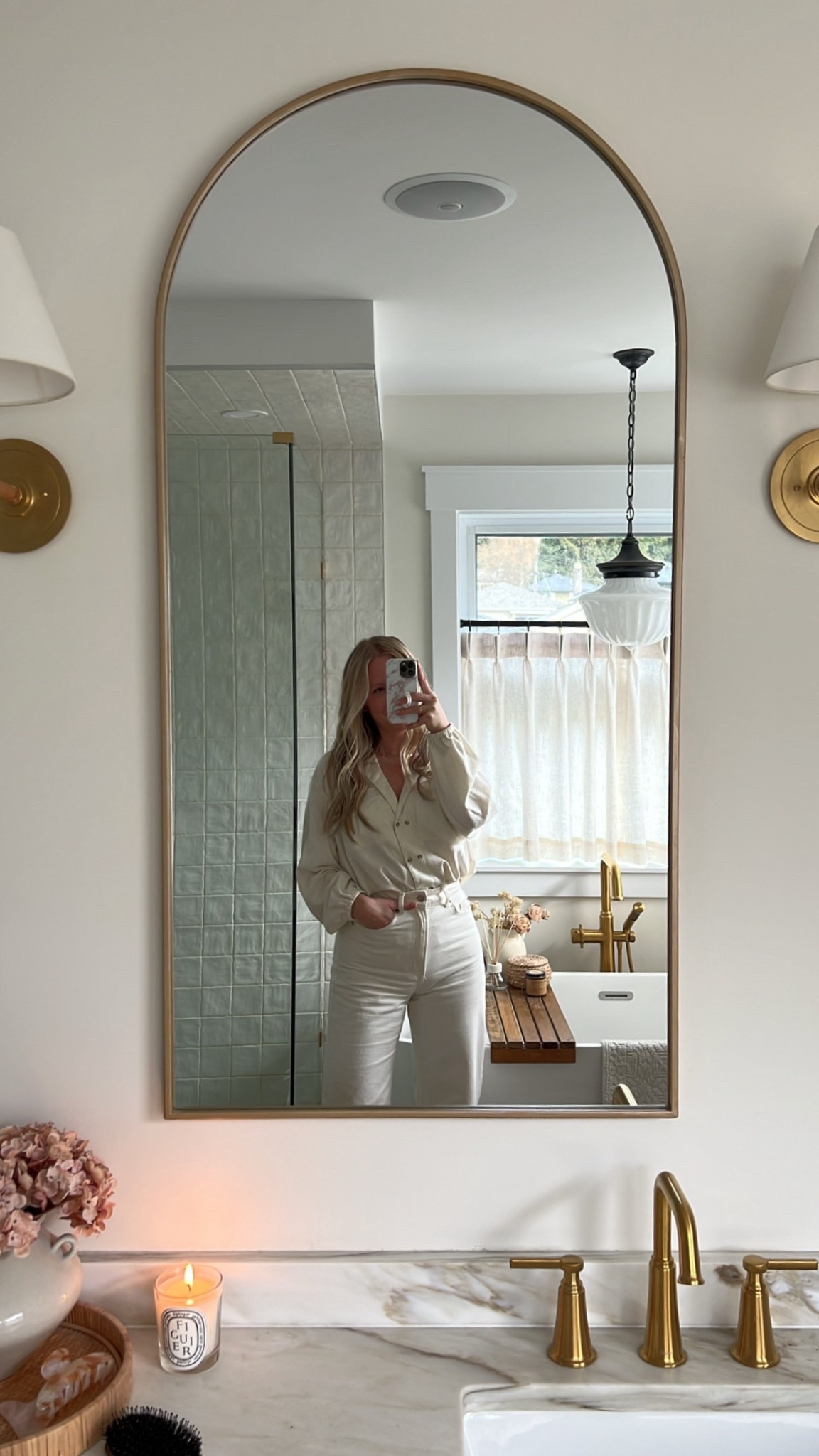 Arched mirror, faucet, sconces, pendant all on sale 

#LTKhome #LTKcanada #LTKsale