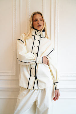 Dottie Poplin Jacket | Yellow The Label