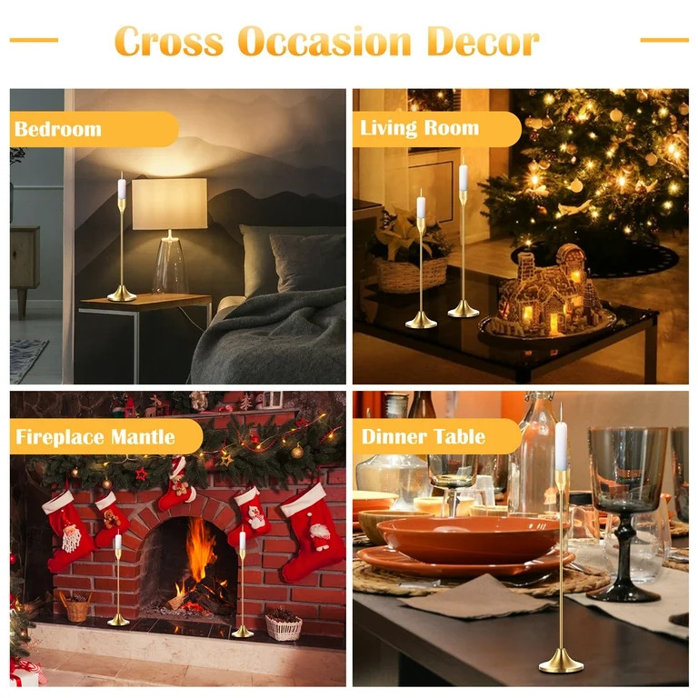 Metal Gold Taper Candle Holder Candlestick Holders for Wedding, Dinning, Party, Decorative Candel... | Walmart (US)