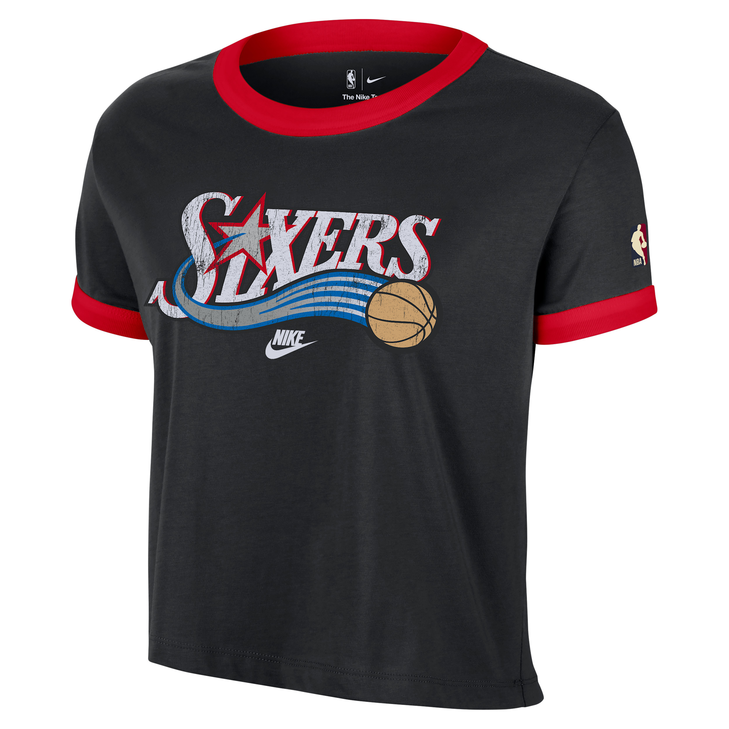 Philadelphia 76ers Essential Hardwood Classics Nike Women's NBA T-Shirt in Black | HV5398-010 | Nike (US)