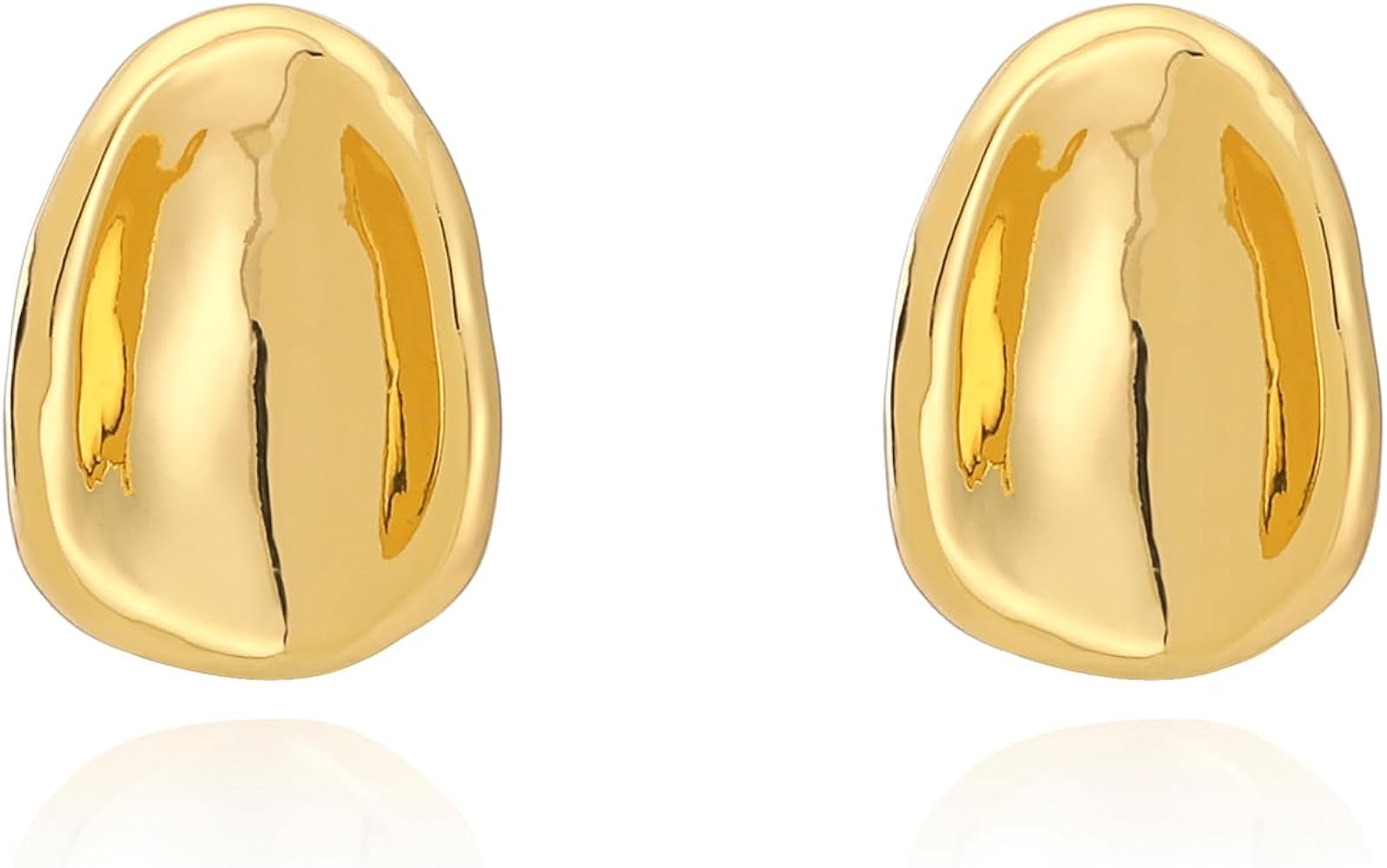 Milan Chiva 14K Gold Statement Stud Earrings for Women Trendy Gold Plated Dainty Geometric Dangle... | Amazon (US)