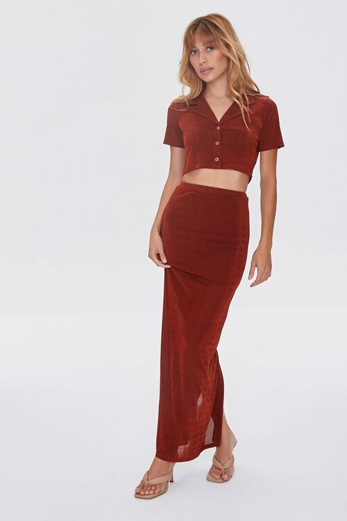 Cropped Shirt & Maxi Skirt Set | Forever 21 (US)