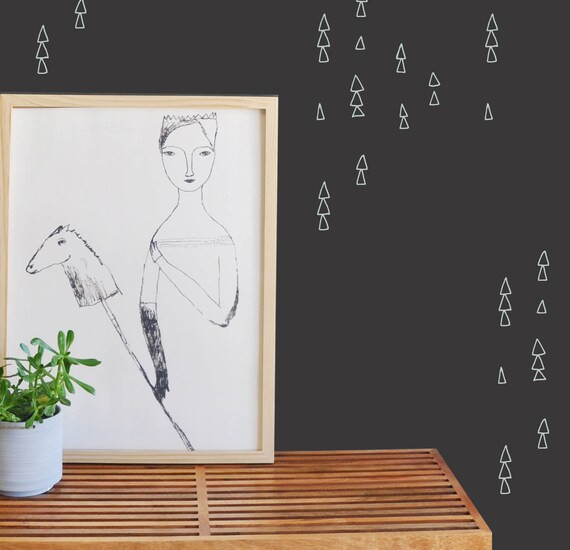 Hollow Hand Drawn Triangles - WALL DECAL | Etsy (US)