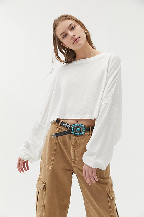 Out From Under Ella Long Sleeve Cropped Tee | Urban Outfitters (US and RoW)