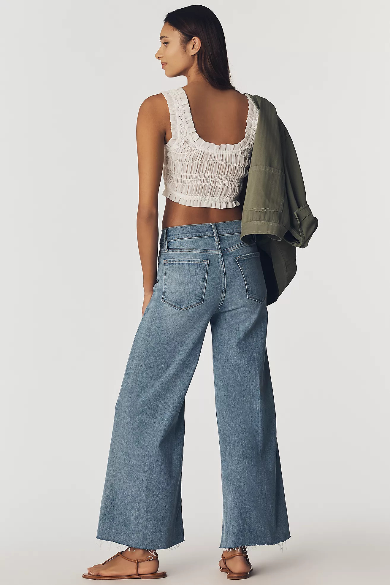FRAME Le Palazzo High-Rise Crop Wide-Leg Jeans | Anthropologie (US)