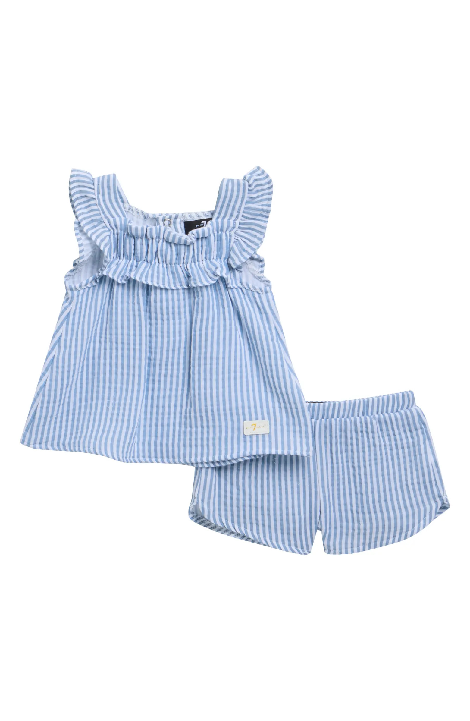 Stripe Cotton Seersucker Top & Shorts Set | Nordstrom Rack