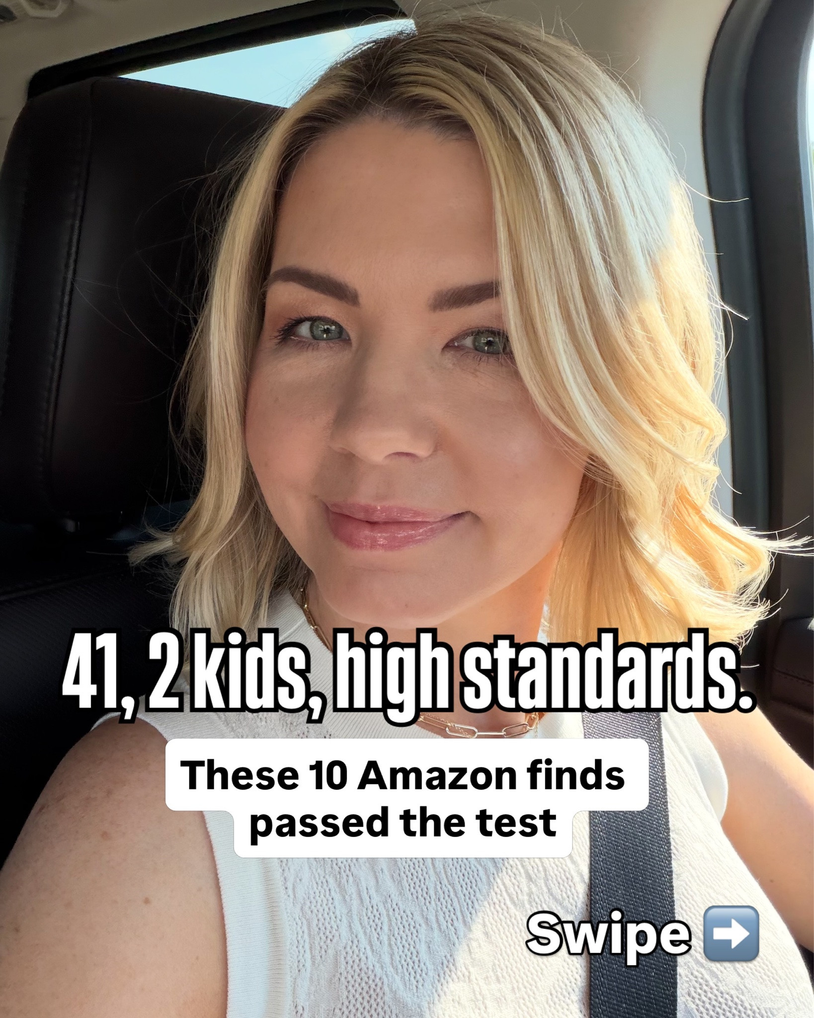 41 years young 😉, 2 kids and high standards. These Amazon finds passed the test! 

The cinch waist high waisted shorts have quickly become a favorite! I have seen amazing results from my red light mask and it has a cooling eye feature for puffiness 😍And I can finally wear layered necklaces 🙌