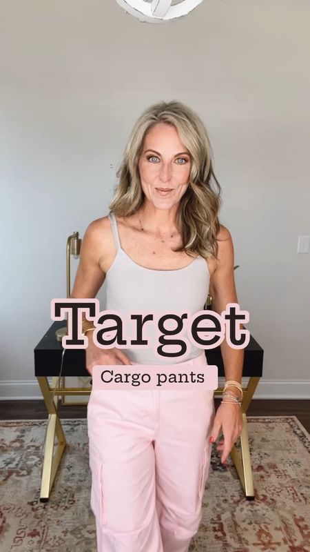 Target cargo pants (come different colors) wearing size small // size down // 
Both tops are size small // love the eyelet detailing of white top! Linked up options 

#LTKworkwear #LTKstyletip #LTKover40