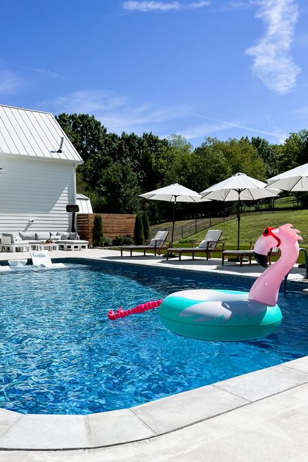 Fave pool float back in stock! Flamingo float from target pool and beach toys and gear patio outdoor poolside furniture chaise lounge chairs wood chairs market tilt pinstripe ticking stripe umbrella Walmart find base outdoor pillows summer and spring essentials home decor 

#LTKFind #LTKhome #LTKSeasonal
